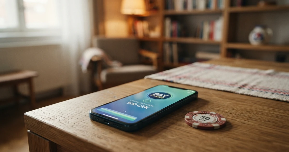 Mobilní telefon zobrazující logo platební brány Boku, vedle symbol české vlajky a ikony casina