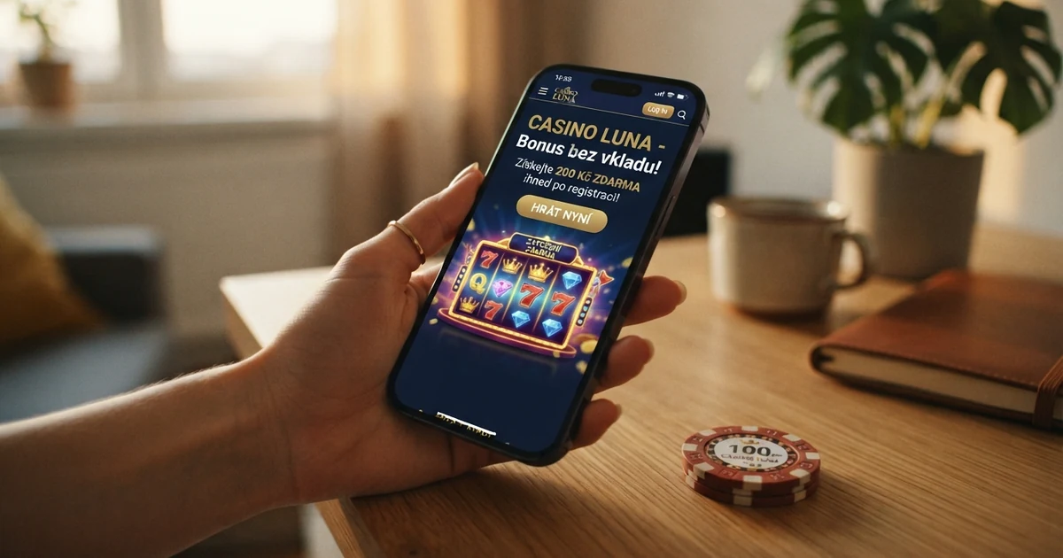 Uvítací obrazovka českého online casina s nabídkou bonusu bez vkladu