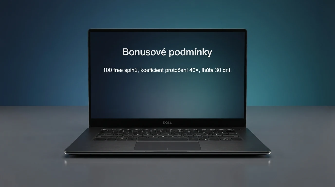 Bonusové podmínky na obrazovce: 100 free spinů, koeficient protočení 40× a lhůta 30 dní