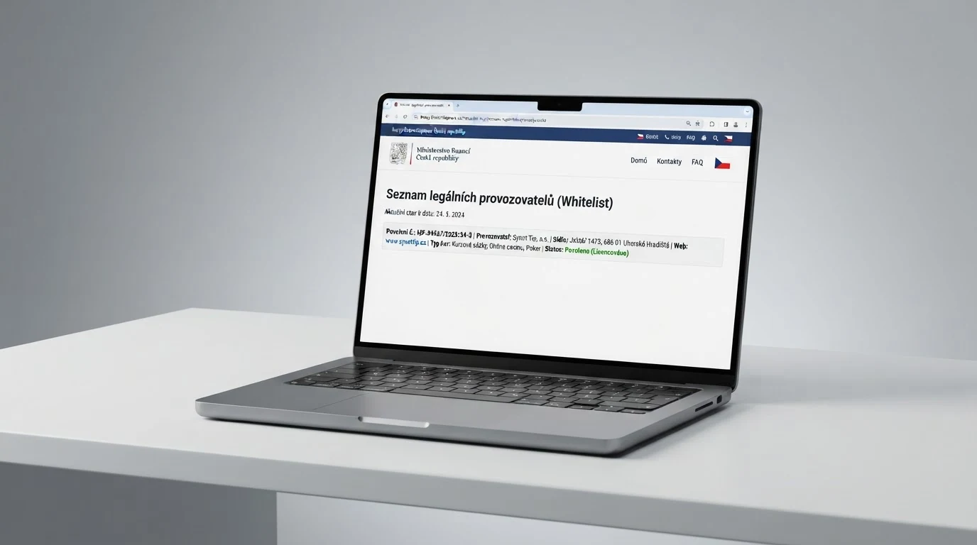 Výřez oficiálního registru Ministerstva financí se jmény licencovaných provozovatelů
