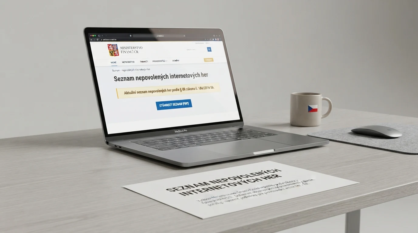 Náhled oficiálního Seznamu nepovolených internetových her zveřejněného Ministerstvem financí ČR