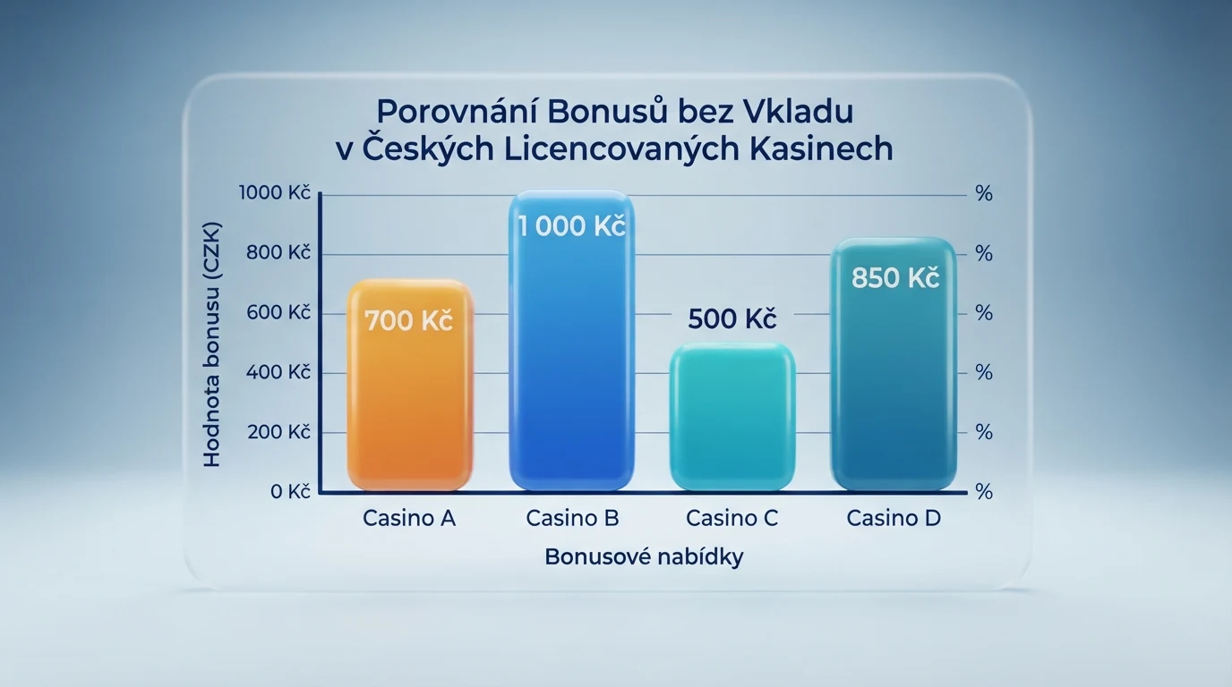 Srovnávací tabulka deseti českých licencovaných kasin — sloupce s názvem operátora, výší bonusu, počtem FS, protočením a podmínkou získání