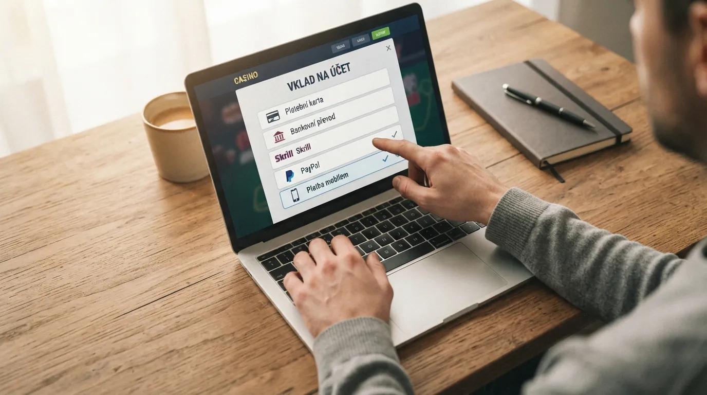 Tabulka porovnávající deset českých online kasin podle metody vkladu a uvítacích bonusů