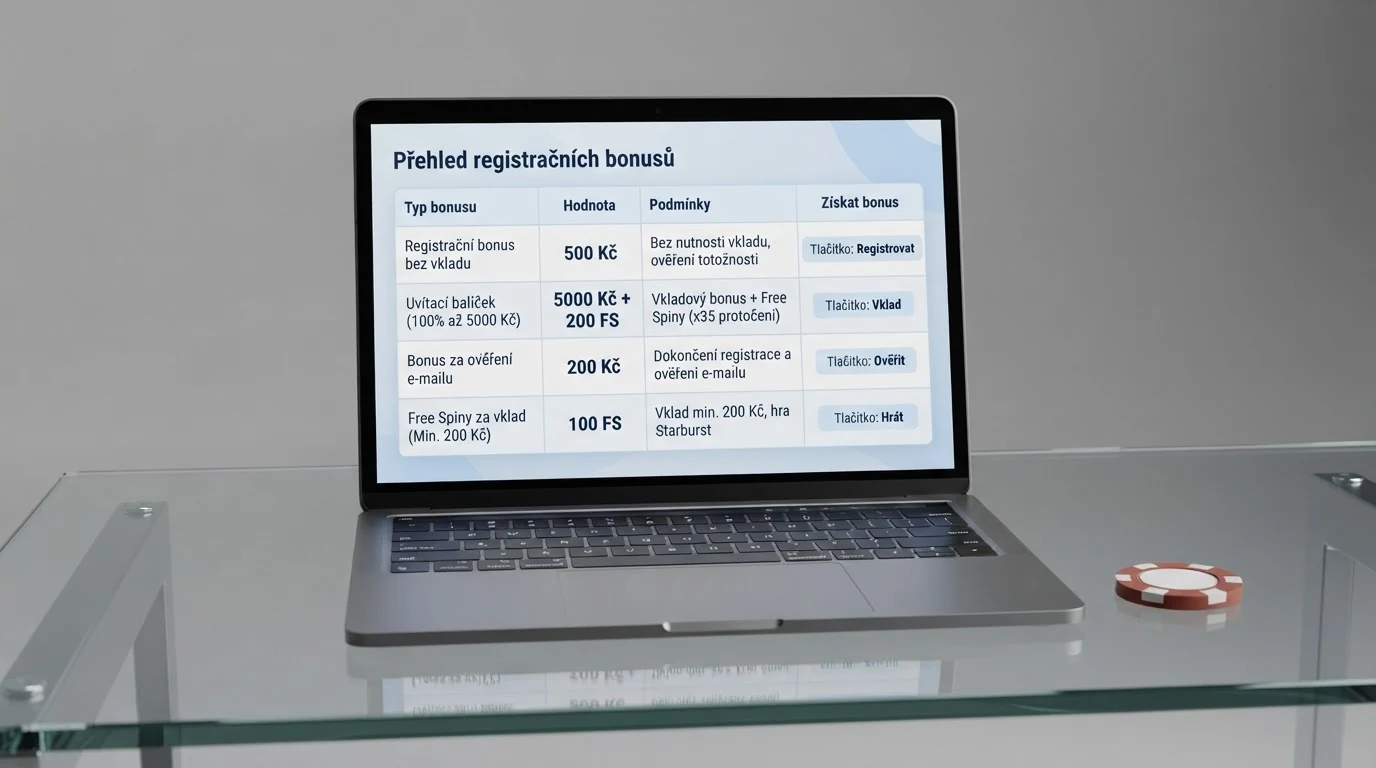 Tabulka porovnávající deset kasin podle bonusu a požadavku na vklad